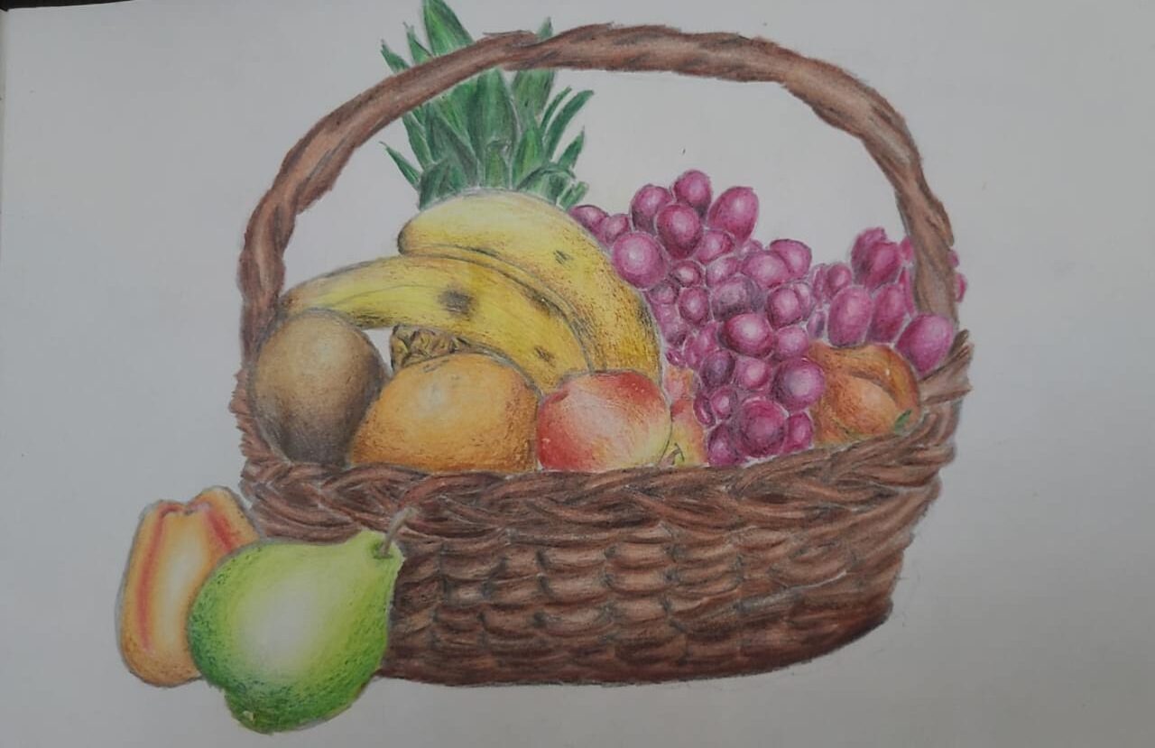 How To Draw Fruit Basket || How To Draw Fruit Basket Pencil Shading | Fruits  Basket Drawing Tutorial - YouTube