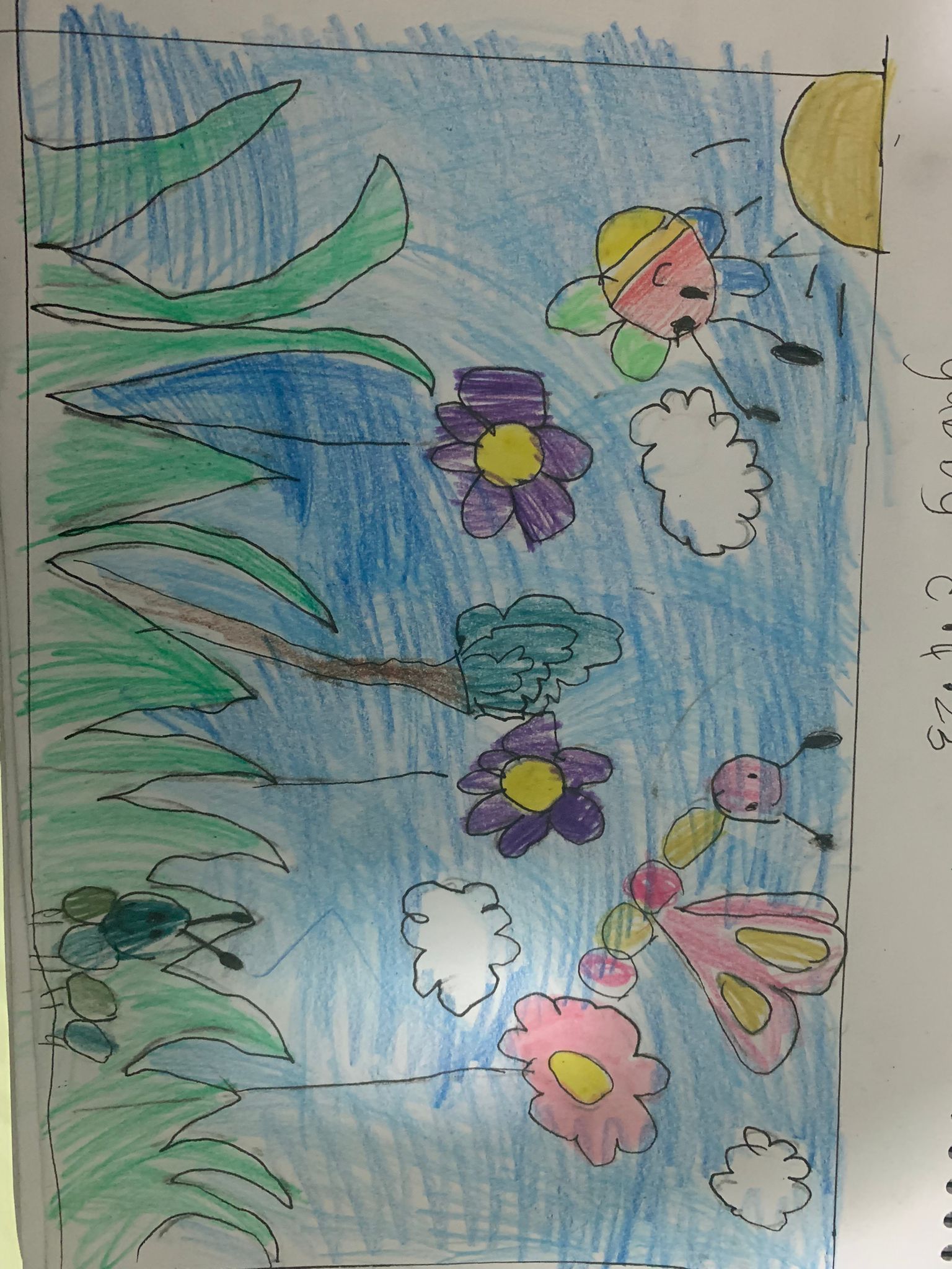 how to draw Scenery of Spring Season by oil Pastel and Colored Pencil